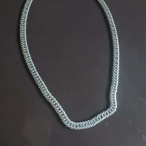 Corrente de prata elo duplo fecho de gaveta 10mm