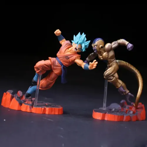 Kit Action Figure do Goku Super Saiyajin Blue e Freeza Dourado - Bonecos de Dragon Ball Z