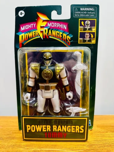 Power Ranger Branco Tommy Mighty Morphin - Retrô Hasbro