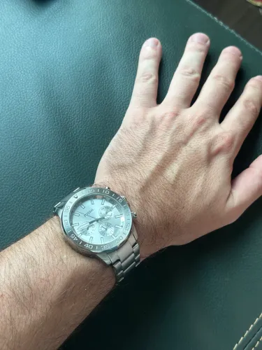 Fossil Bannon Masculino BQ2490 Multifuncional 45 mm Prata Aço Inoxidável
