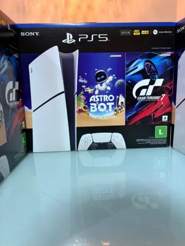 PS5 Slim Digital Lacrado + NF  + Jogo Astro Bot  + Jogo Gran Turismo 7