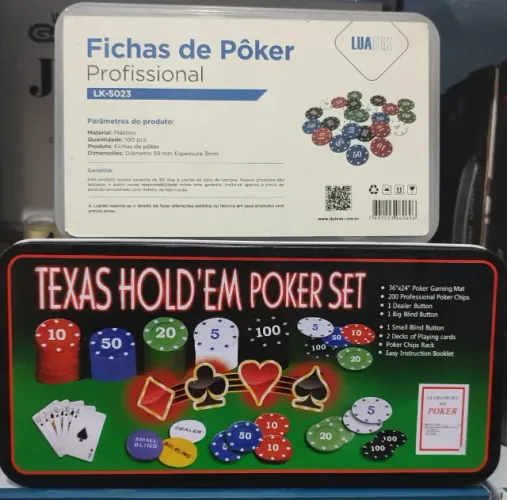 Kit maleta poker com fixas 