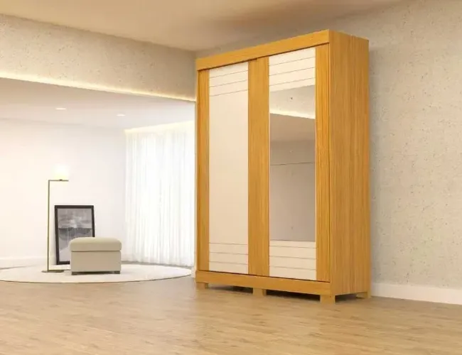 Guarda Roupa SOLTEIRO 02 Portas Com Espelho 100% MDF