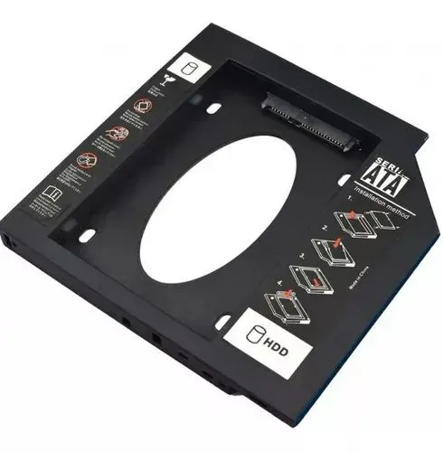 Adaptador Hdd Ssd Notebook 12.7mm Cd Dvd - Cor Preto<br>
