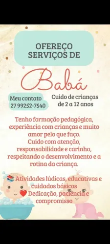 Babá com formação pedagógica disponível
