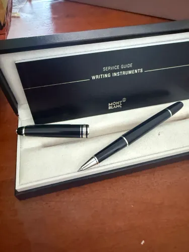 Caneta Montblanc clássica platina, esferográfica 