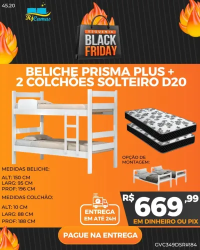 Beliche com colchão 