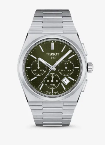 Relógio Tissot PRX Cronógrafo Verde 40mm Vidro Safira Linha Premium