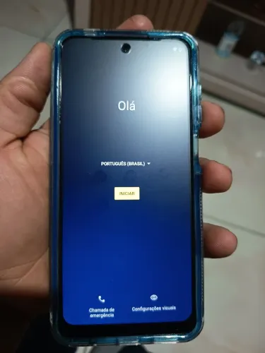 Moto g22 azul 128g com capinha carregador e película todo original 
