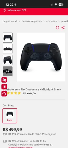 Controle de PS5 zerado