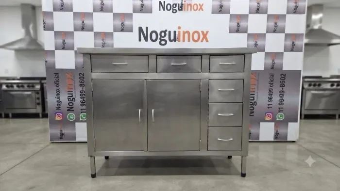 Balcao inox industrial gaveta