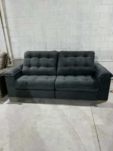 Sofá Retrátil Preto 2,30m 