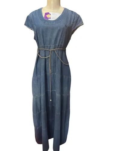 Vestido jeans mídi ou longo