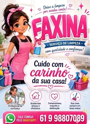 Faço faxina por todo o DF e entorno Faxina Faxineira Diarista 