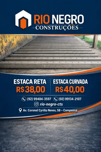 Estaca reta e curvada