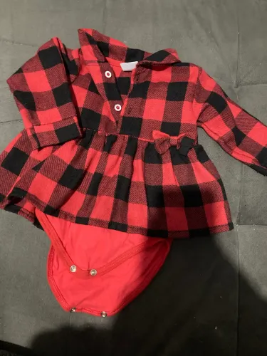 Body camisa xadrez 6-9meses