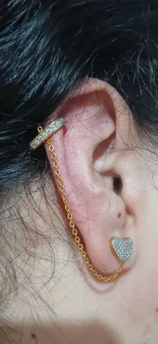 Brinco Com Corrente e Piercing ARTCOCO