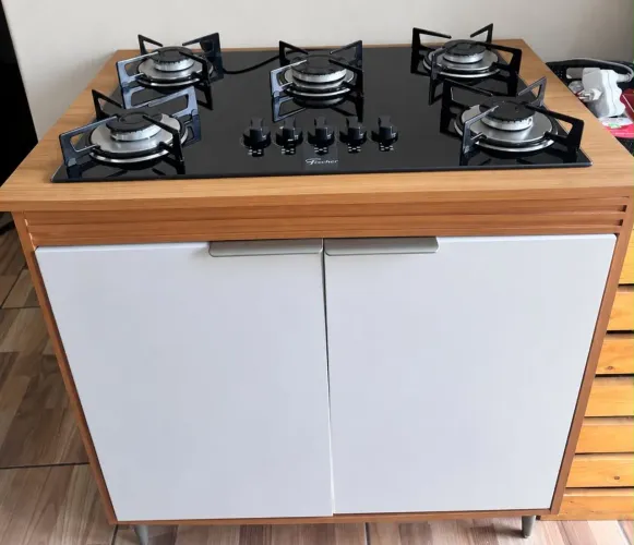 Cooktop Fischer 5 Bocas + Balcão de Cozinha Planejado