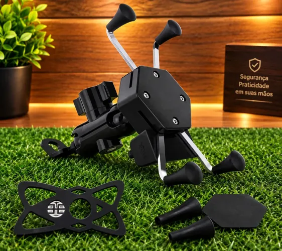 Suporte de Celular para Moto com USB - Ajustável e Resistente