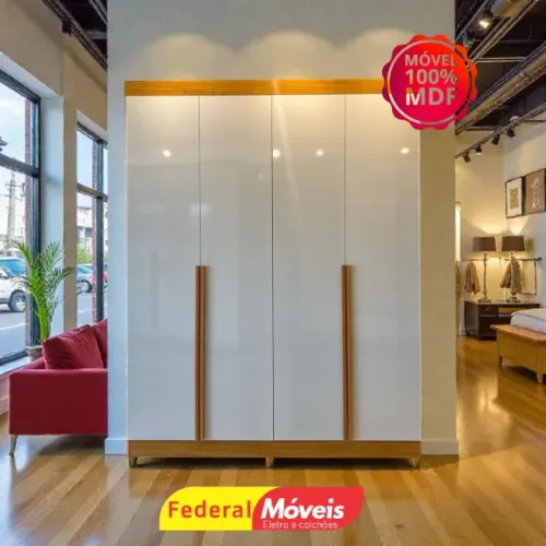 Guarda Roupa 100% MDF 4P 2G - Promoção Imperdível!