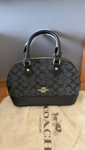 Bolsa Feminina Baú Monograma Preto - Nova com Dust Bag