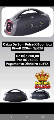 Caixa de som Pulse X Boombox Bivolt 220v-Sp626 (produto novo)