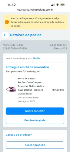 Ferro de Passar Philips Walita PerfectCare Compact Essential - GC6842 | 110V