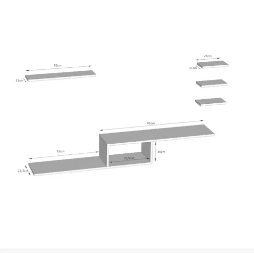 Rack Suspenso Para Quartos E Salas Com 4 Prateleiras
