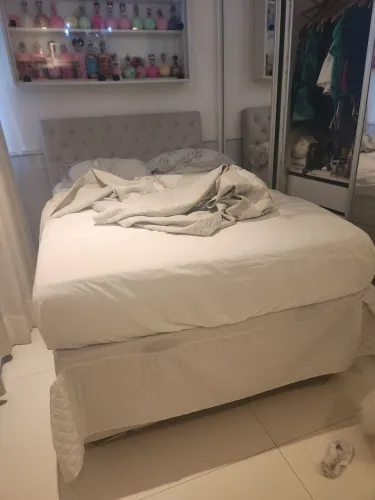 Cama box viuva bau mais colchão ortobom