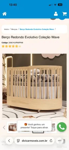 Berço wave DIVICAR com os 2 colchões. Nunca utilizado 