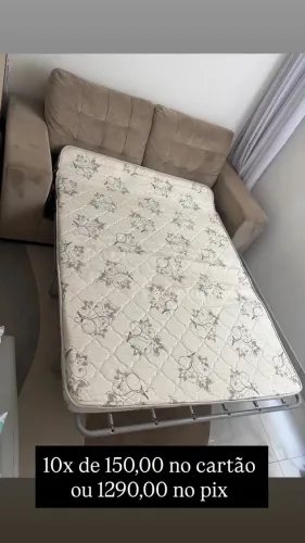 Sofá cama dobravel 2 lugares/casal marca Herval Suede