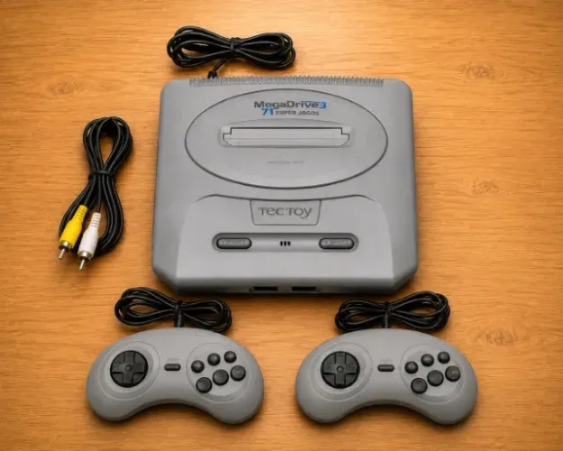 Mega Drive 3 Tectoy 71 Jogos Original 2 Controles 6 Botões