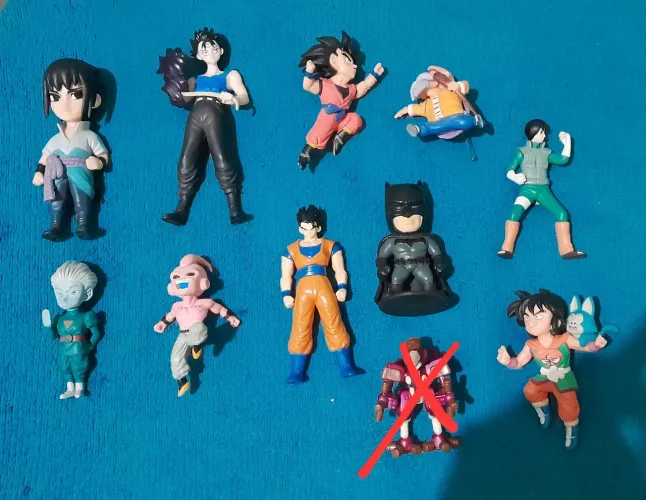 Lote de Bonecos Miniaturas Dragon Ball Naruto