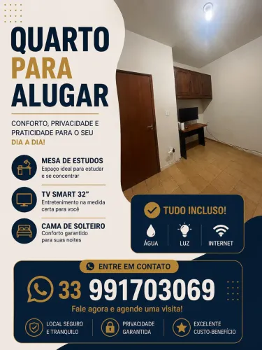 Aluguel de quarto com tudo incluso