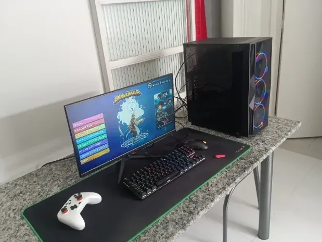 PC Gamer Completo + Monitor IPS 21.5" + Periféricos + Controle GameSir