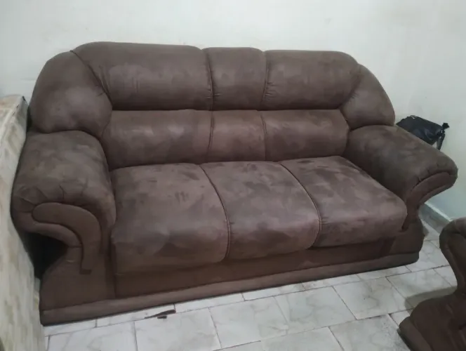 Sofá de 2 e 3 lugares, tecido sued