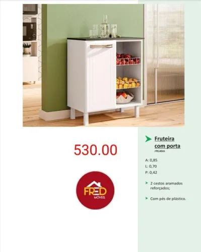 Balcão fruteira com porta ,entrega e monta