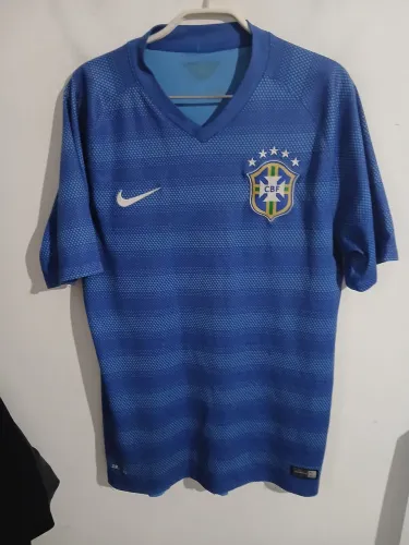 CAMISA SELEÇÃO BRASILEIRA AZUL 2014 ORIGINAL DE ÉPOCA TAMANHO M NIKE 