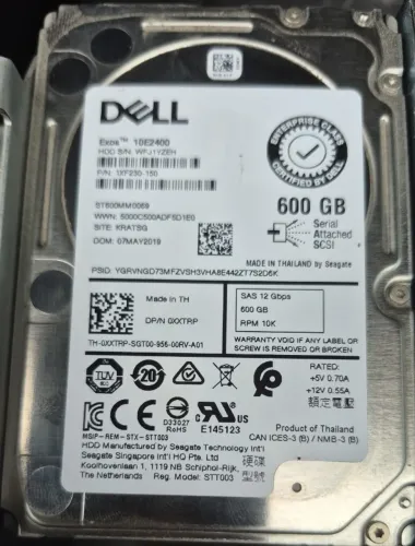 Disco Rigido hd dell 600gb 12gbps 10k Pn oxxtpr