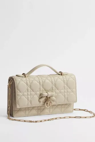Bolsa couro legítimo bege italiana modelo My Dior Mini Bag