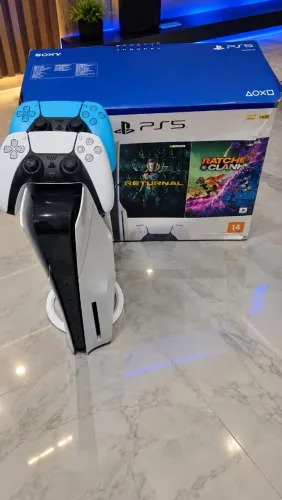 Ps5 Slim 2 controles 1TB Troco por Ps5 mídia digital + volta
