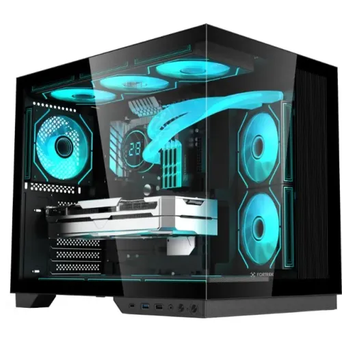 Gabinete Fortrek Clarity Max ATX, Vidro Temperado, USB-C, Espaço para 9 Fans