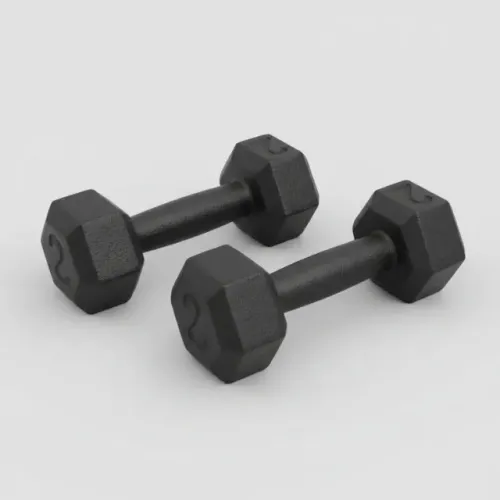 2un Halter 2kg Sextavado Peso Academia Musculação Preto (Usado)