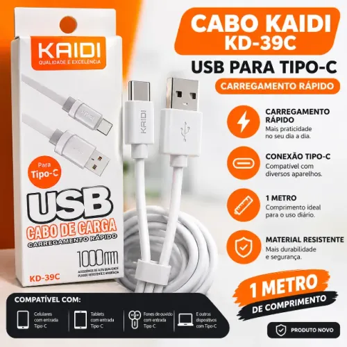 CABO KAIDI USC-C PARA IPHONE E ANDROID