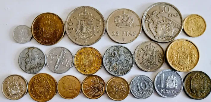 20 moedas da Espanha 
