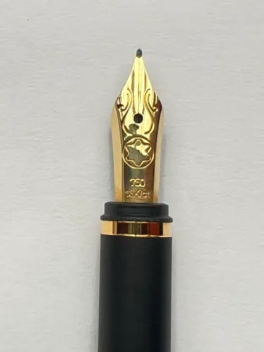 Trio Montblanc Noblesse Bicolor Canelada - Pena Ouro 18K 750 + Estojo