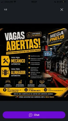 Vaga para mecânico / alinhador automotivo