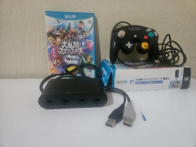 Super Smash Bros WII U + Controle Gamecube + Adaptador original com caixa