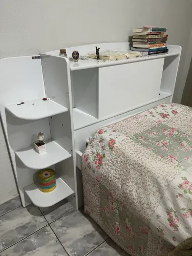 Cama Baú Cabeceira com tampo de abrir