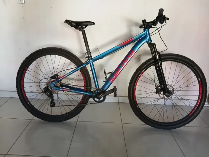 Bicicleta aro 29 freios hidráulico pe de vela único